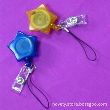 Badge Reels/Holders, Made of Plastic/ABS, Star Shape with Mobile Strap